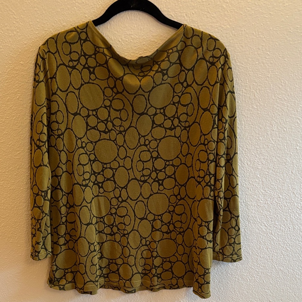 Cut Loose Olive Circle Pattern Blouse - image 3